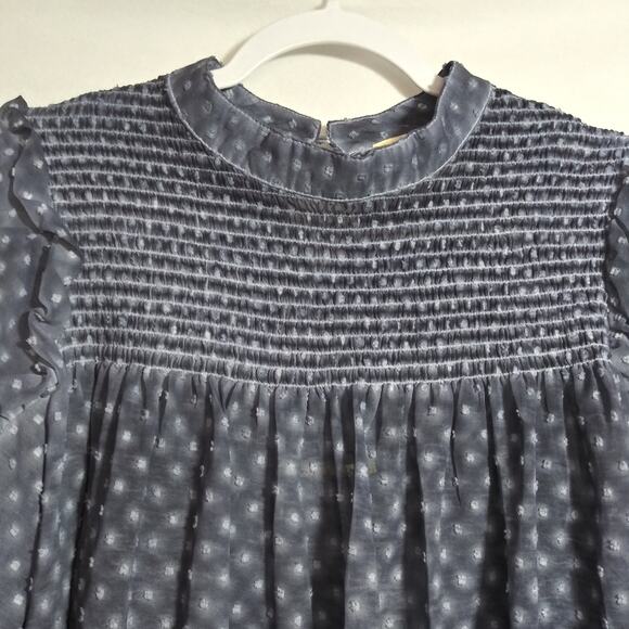 Indigo Thread Co. Woven Long Sleeve Smocked Yoke Swiss Dot Top W/ Tank Size XL - Picture 3 of 8